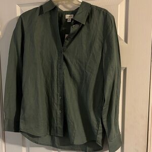 J. Crew Green Button-Up Shirt